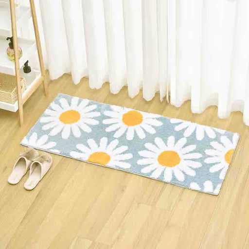 Feblilac Sky Blue Daisy Runner Mat for Bedroom Mom‘s Day Gift