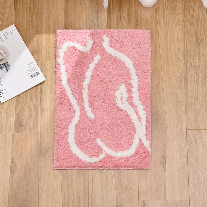 Feblilac Pink Naked Back Bath Mat