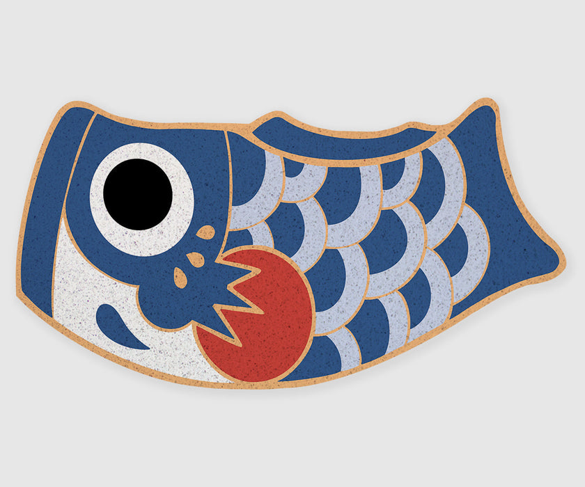 Blue Koi Fish PVC Entrance Door Mat