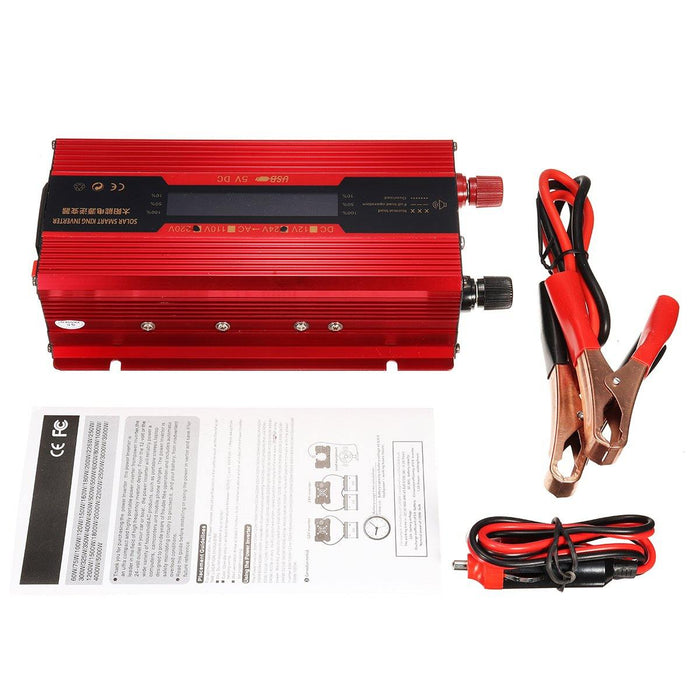 4000W Peak LCD Solar Power Inverter DC12/24V to AC 110V/220V Converter