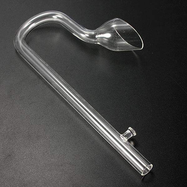 Aquarium Glass Lily Breather Pipes Inflow & Outflow 13mm for 12/13mm Tube + 2 Suction Cups