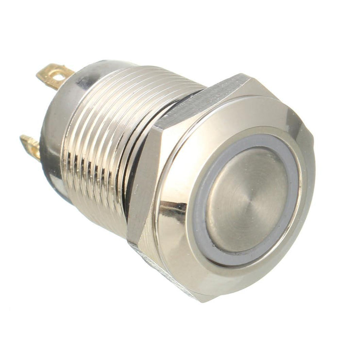 Machifit DC 5V 19mm 4 Pin Momentary Switch Led Light Metal Push Button Waterproof Switch