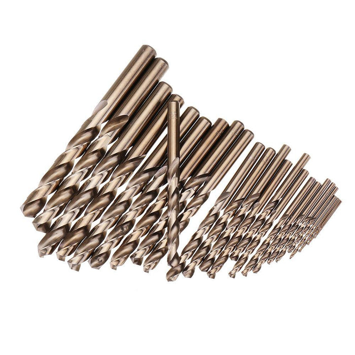 Drillpro 25pcs 1-13mm HSS M35 Cobalt Twist Drill Bit Set for Metal Wood Drilling