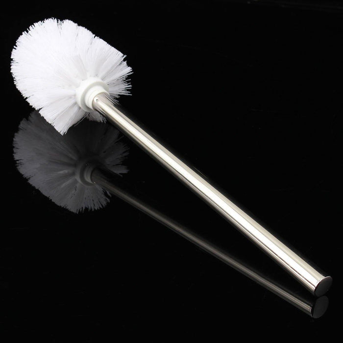 Stainless Steel WC Bathroom Cleaning Toilet Brush White Head Holders Cleaning Brushes