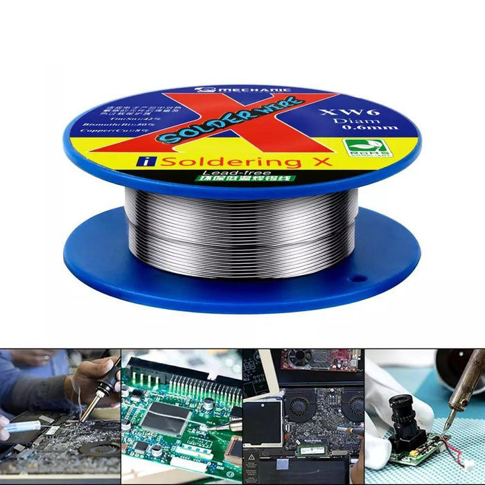 MECHANIC 50g 0.5/0.6mm Rosin Core Lead-Free Solder Wire 138℃ Real Low Melting Point Solder Wire Welding Flux Sn 42%/Bi 50%/Cu 8%