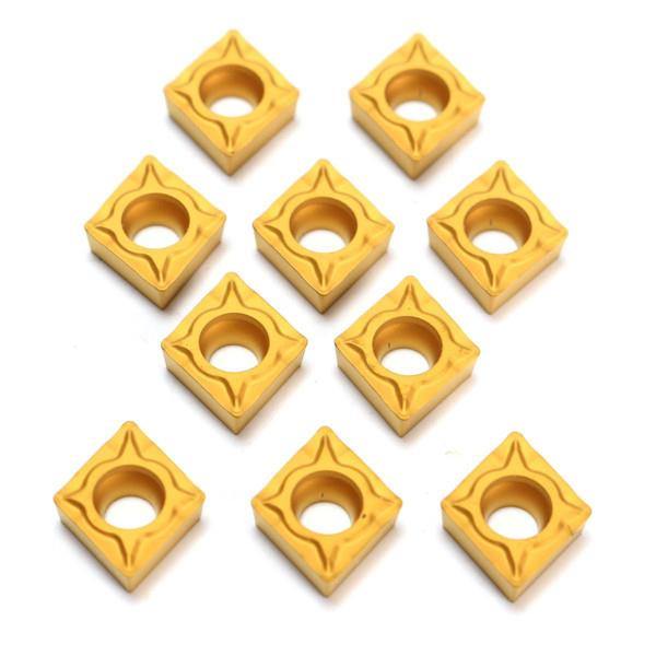 Machifit 10pcs CCMT060204-HM YBC251 Carbide Insert Titanium Coated Carbide Cutter