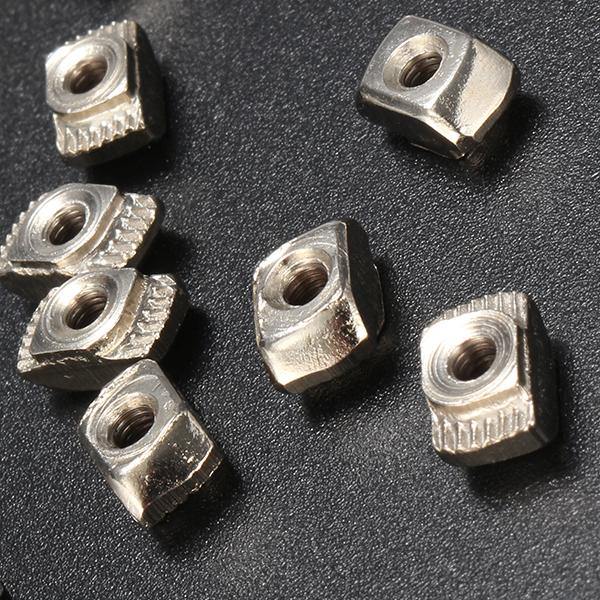 Drillpro 50pcs M3 T Sliding Nut Zinc Plated Carbon Steel T Sliding Nut for 2020 Aluminum Profile