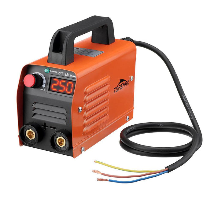 Topshak ZX7-250 250A 220V Mini Electric Welding Machine Portable Digital Display MMA ARC DC Inverter Plastic Welder Weld Equipment