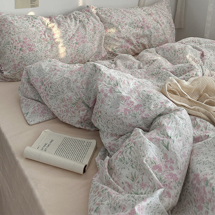 Garden Small Floral Cotton Bed 4-piece Summer Girly Bedding Set