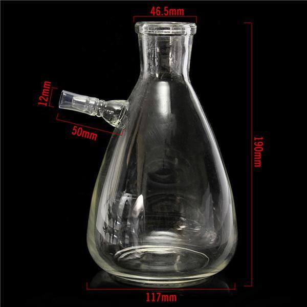 500ml 24/29 Lab Glass Filtering Flask Bottle 10mm Hose Vacuum Adapter