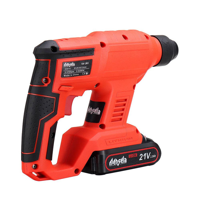 Mensela EH-LM1 100-240V 21V 2.0Ah Electric Impact Drill Hammer Electric Cordless Drill Powerful Speed Concrete Breaker W/ One Battery