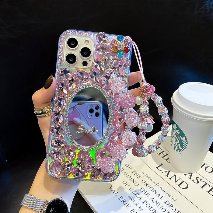 Fashionable And Creative Diamond-encrusted Mirror Phone Case