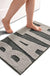 Feblilac Rectangular Grey Letter Print Tufted Bath Mat