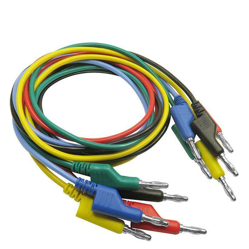 DANIU P1036 5Pcs 1M 4mm Banana to Banana Plug Test Cable Lead for Multimeter Tester 5 Colors