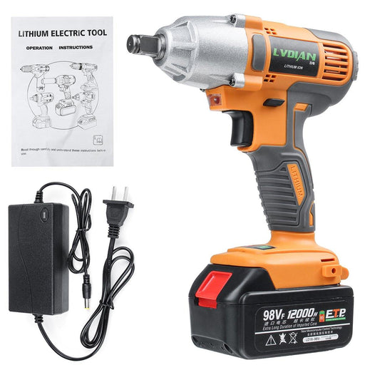 98VF 320Nm 12000mAh Cordless Electric Impact Wrench Drill Screwdriver