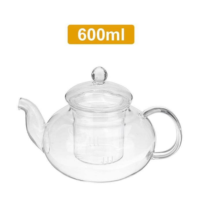 Glass Teapot 600-1000ML Coffee Pot With Stainless Steel Glass Filter Infuser