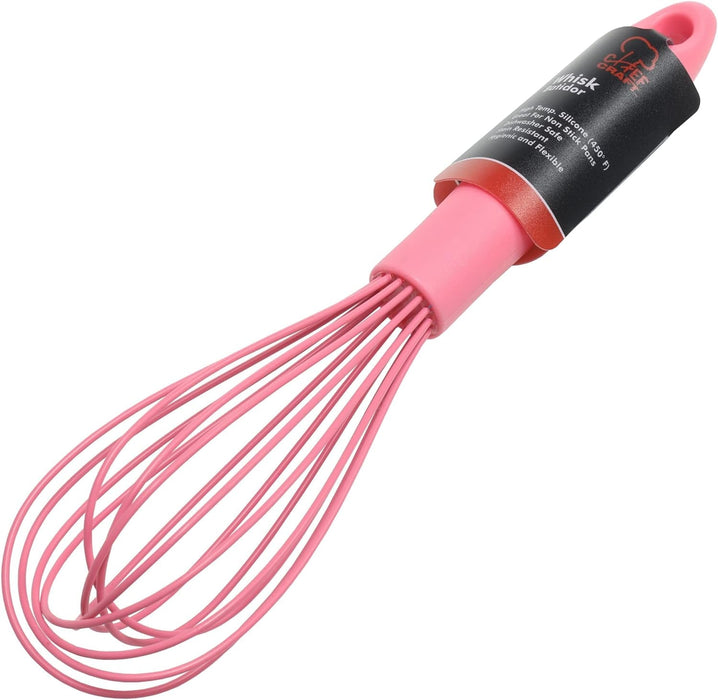 Premium Silicone Wire Cooking Whisk, 10.5 Inch, Pink