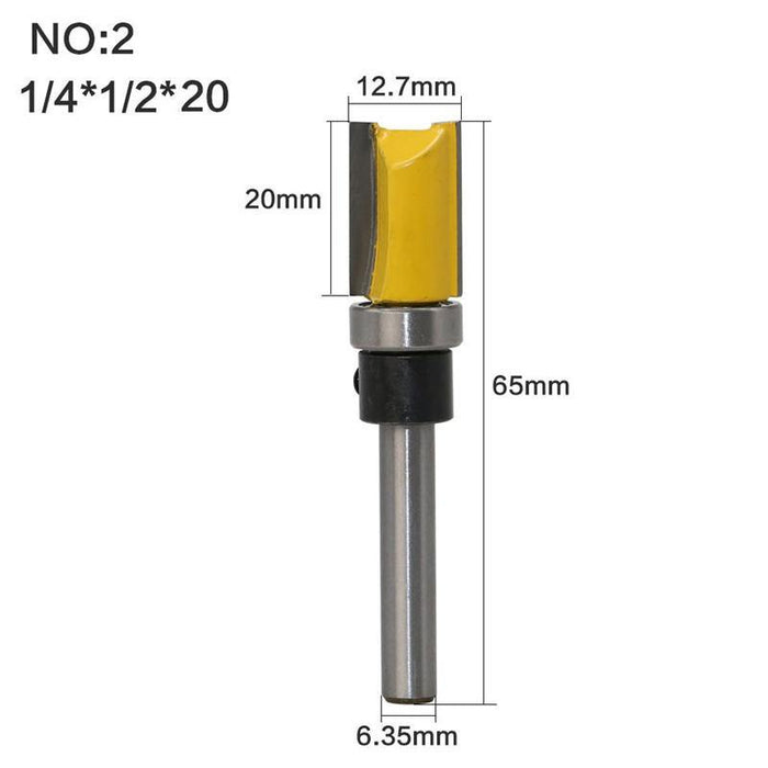 1/4 Inch Shank Mortise Template Flush Trim Pattern Router Bit Set Milling Cutter