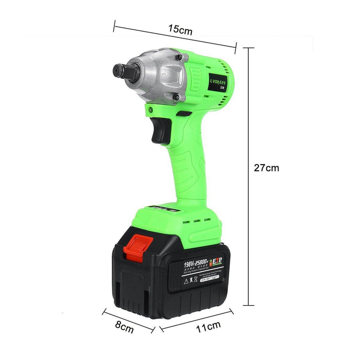 128VF/198VF 350Nm Brushless Electric Cordless Impact Wrench Drill Driver Kit