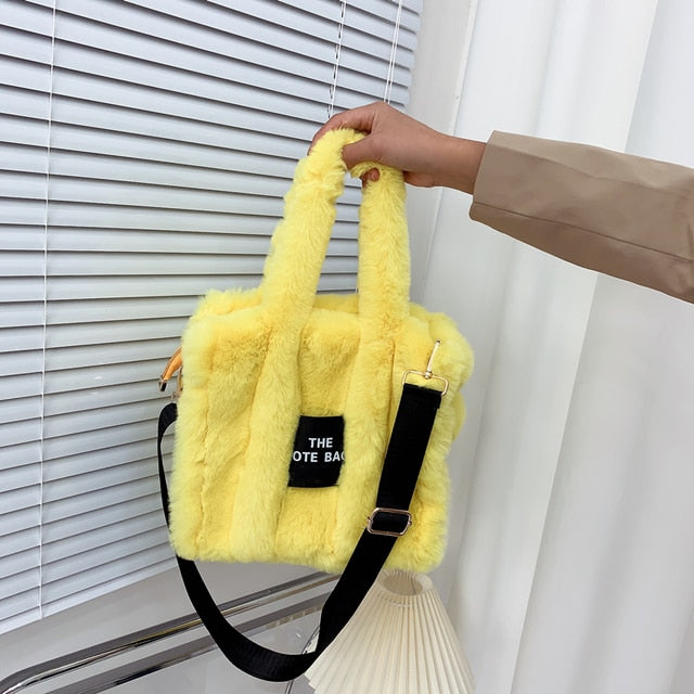 Designer Faux Fur Tote Bag - Okeihouse