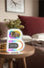 2024 New B-Shaped Blutooth Speaker Multifunctional Smart Music Rhythm Lighting Phone Wireless Charger TF Card AUX Input Standard Mode