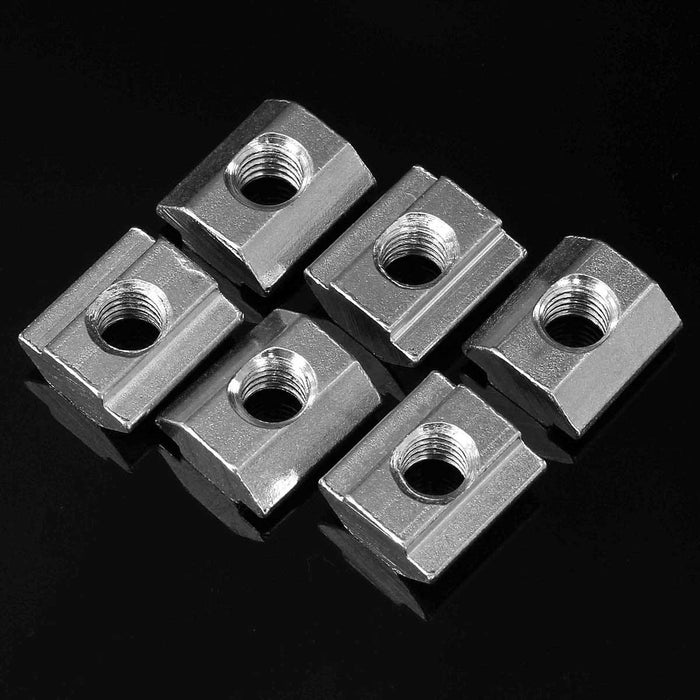 Drillpro 50pcs M5 T Sliding Nut Zinc Plated Carbon Steel T Sliding Nut for 2020 Aluminum Profile