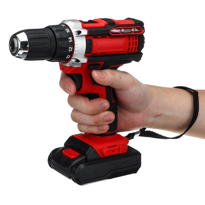 48V 25+3 Gear Rechargable Electric Drill Cordless Impact Drill With 1 or 2 Li-ion Battery With LED Working Light