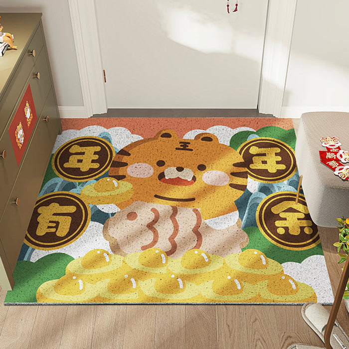 Cartoon Rich Tiger PVC Entrance Door Mat