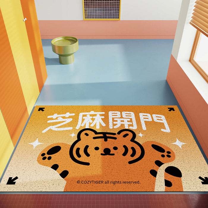 Cartoon Hug Tiger PVC Entrance Door Mat