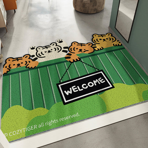 Four Tigers Welcome Home PVC Entrance Door Mat