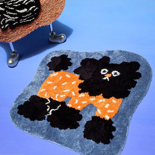 Cute Black Dog Bath Mat