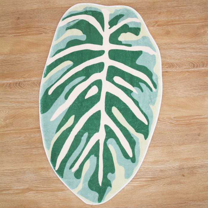 Feblilac Green Leaves Soft Bath Mat 45x75cm