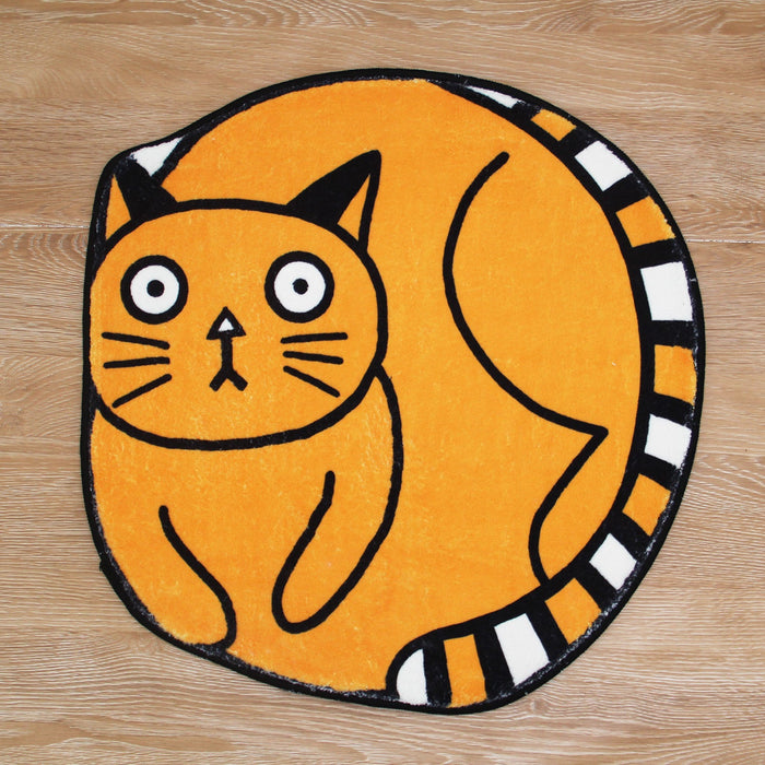 Yellow Silly Cat Bath Mat