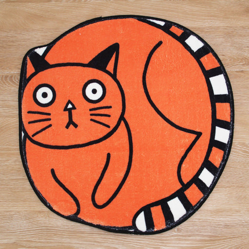 Orange Silly Cat Bath Mat