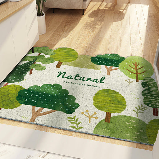 Green Natural Trees PVC Entrance Door Mat