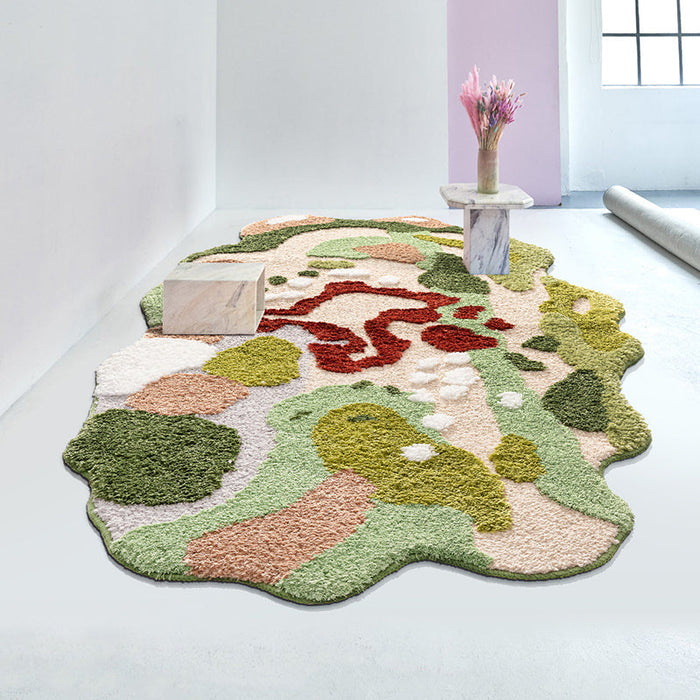 Feblilac 3D Magic Flower Garden Leaves Area Rug Carpet, 80cmX180cm