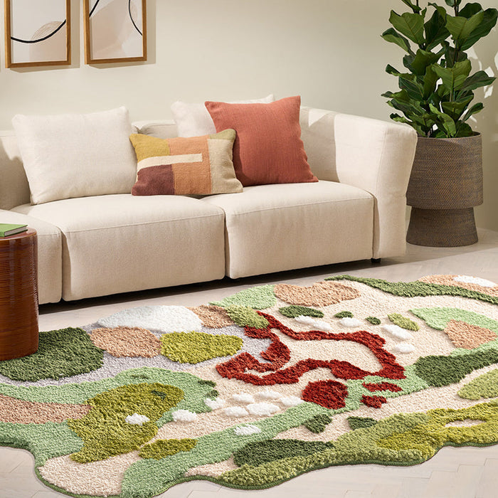 Feblilac 3D Magic Flower Garden Leaves Area Rug Carpet, 80cmX120cm