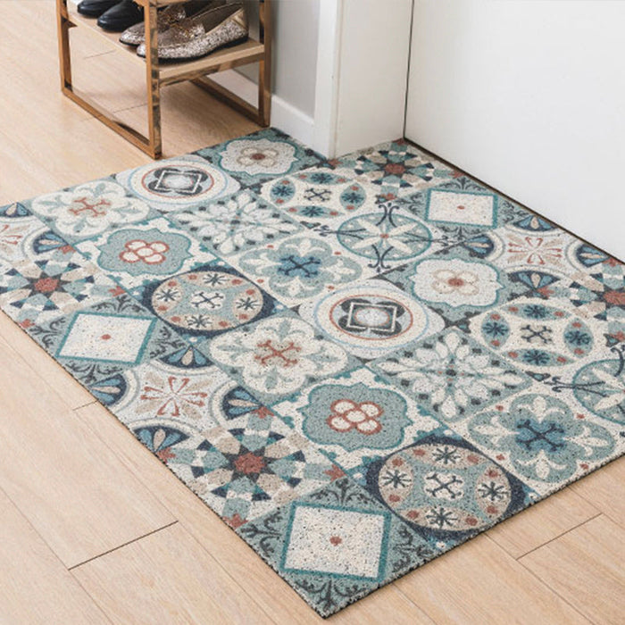 Blue Morroco Pattern PVC Entrance Door Mat