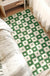 Green and Cream Checked Dot Bedroom Runner