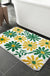 Feblilac Green Yellow Flowers and Green Leaves Tufted Bath Mat