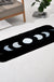 Feblilac Black Bedroom Rug Long Runner, Moon Pattern Rug for Bedside Bathroom, Water Absorbent Non-Slip Area Rug Mat for Home Decor