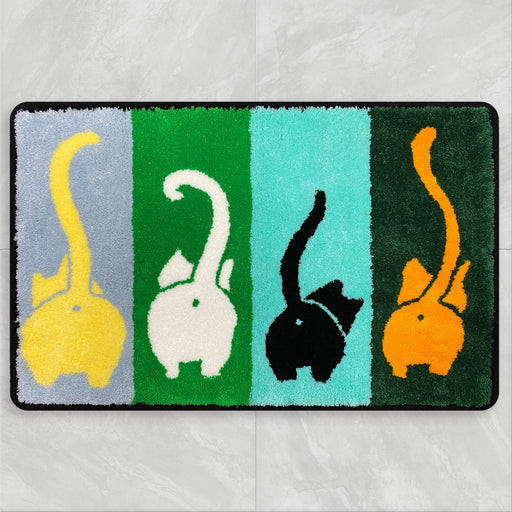 Feblilac Cute Four Color Cats Bathroom Rug Bathmat