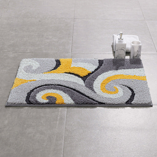 Feblilac Spray Geometric Pattern Tufted Bath Mat