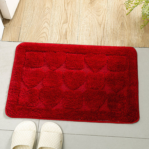 Feblilac Solid Geometric Pattern Tufted Bath Mat