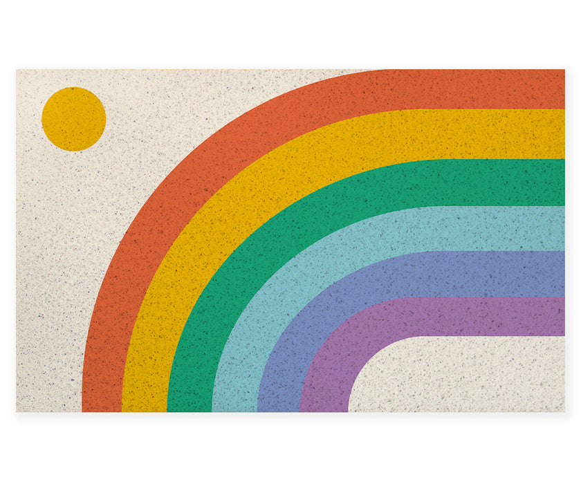 Feblilac Rainbow and Sun PVC Coil Door Mat