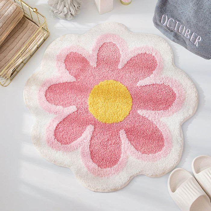 Feblilac Lovely Flower Shaped Bath Mat