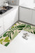 Feblilac Green Tropical Plant Leaves PVC Leather Kitchen Mat @Frank's design