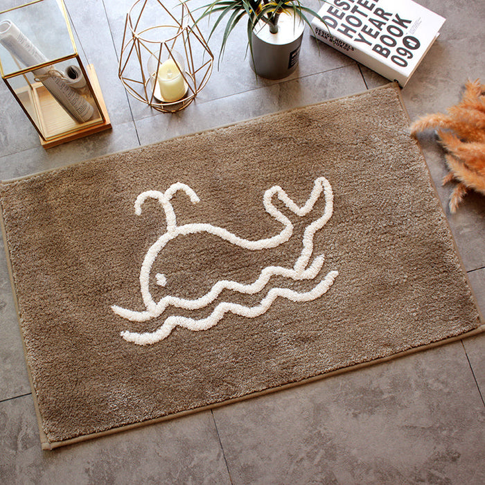 Simple Cartoon Whale Bathroom Mat