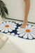 Feblilac Oval Colorful Daisy Tufted Bath Mat