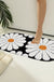 Feblilac Oval Colorful Daisy Tufted Bath Mat